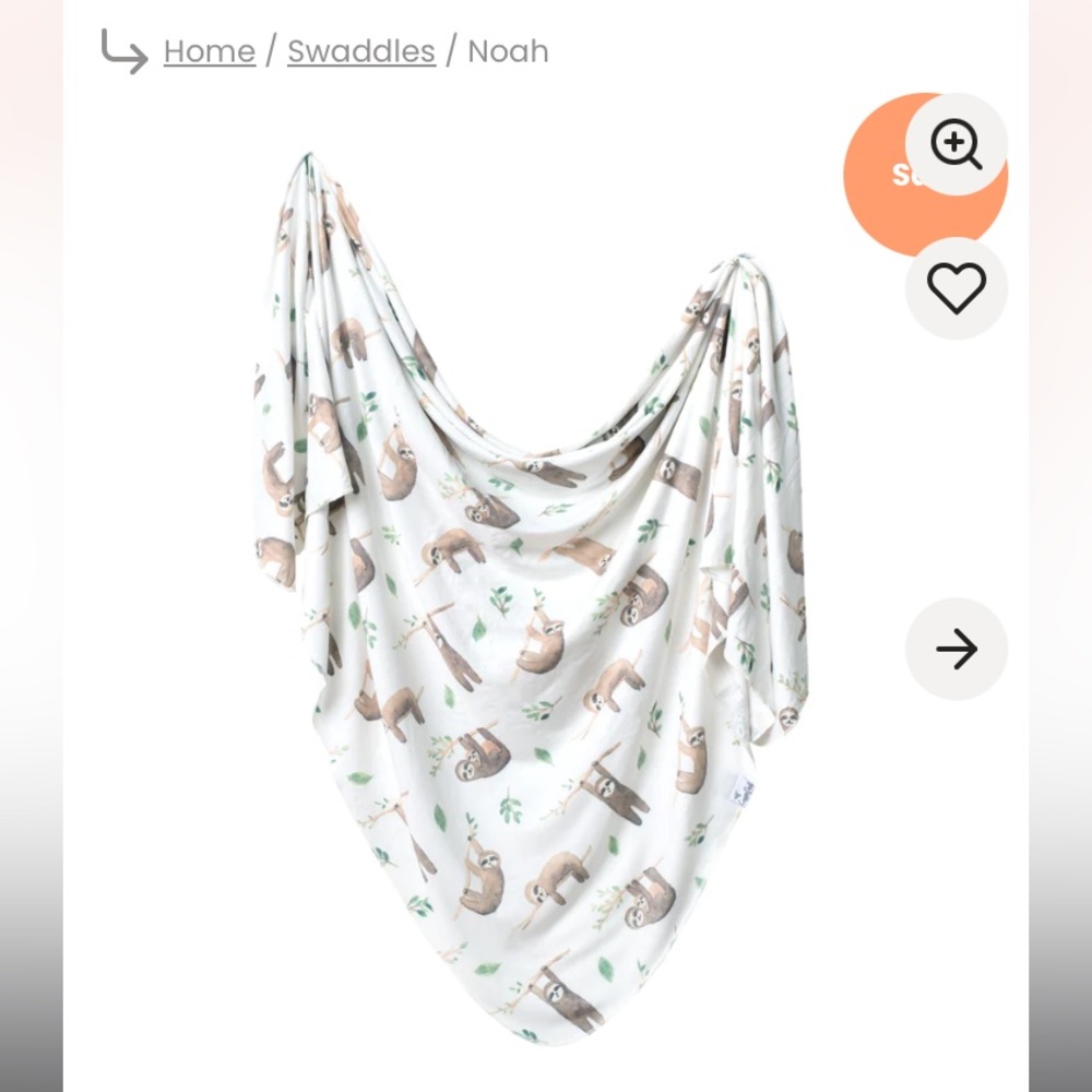 Copper Pearl Sloths swaddle